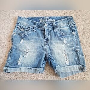 Junior girl's denim bermuda shorts